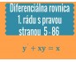 Diferenciálna rovnica 1. rádu s pravou stranou 