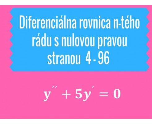 Diferenciálna rovnica n-tého rádu s nulovu pravou stranou