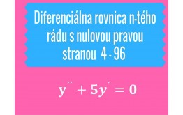 Diferenciálna rovnica n-tého rádu s nulovu pravou stranou