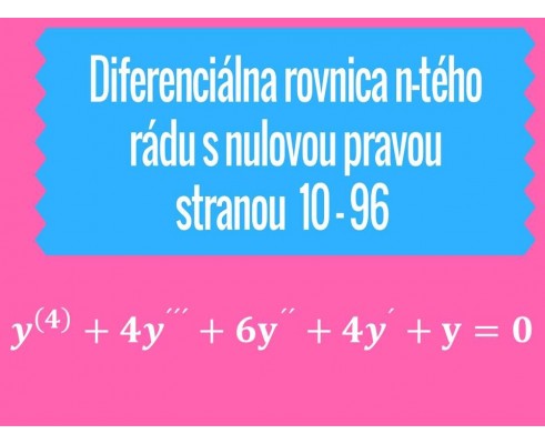 Diferenciálna rovnica n-tého rádu s nulovu pravou stranou