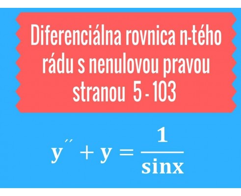 Diferenciálna rovnica n-tého rádu s nenulovu pravou stranou